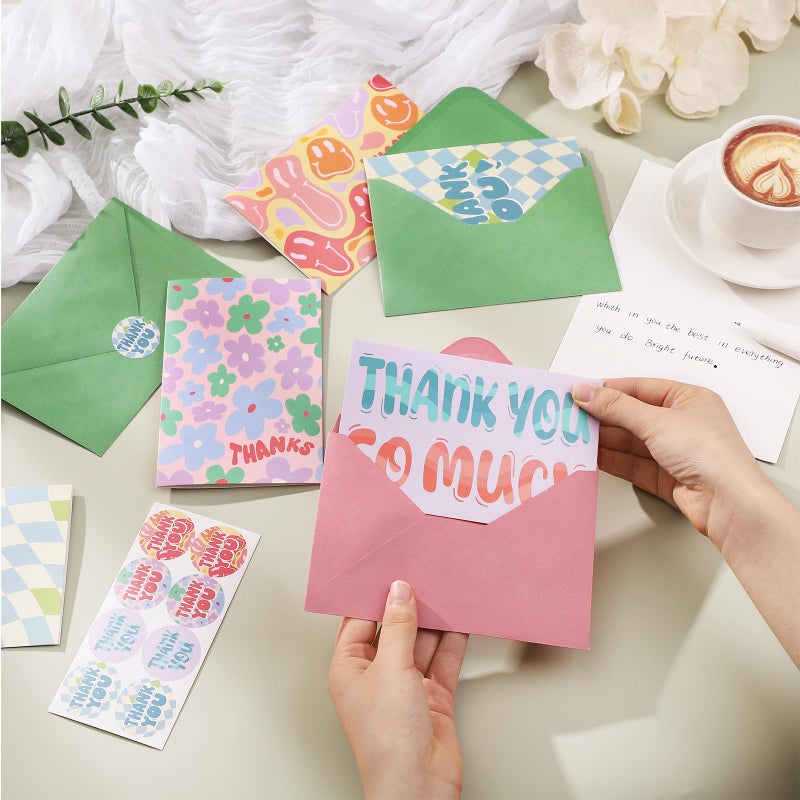 Thboxes 36 Pack Thank You Cards with Envelopes, 4x6 Inch Thank You Cards with Envelopes & Stickers, Cute Greeting Card for Birthday, Wedding, Baby Shower, Bridal Shower, Thanksgiving, Christmas - Image 5